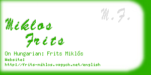 miklos frits business card
